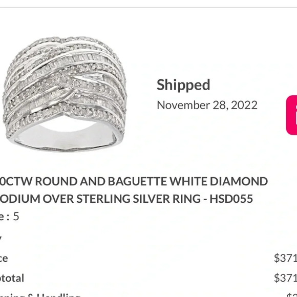 1.5ct Diamond Baguette Sterling Silver Ring Sz 5 - Picture 6 of 9